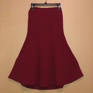Maroon Strapless Structured Dress